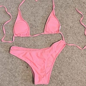 *never worn* neon pink bikini (top & bottom included)